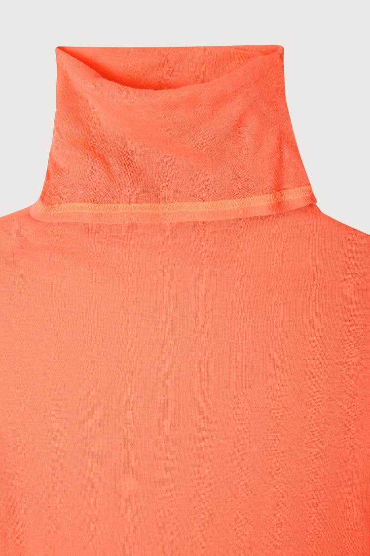 Massachusetts Turtleneck T-shirt in Fluro Orange
