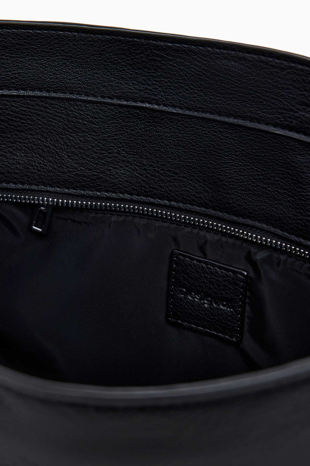 Sierra Embroidered Faux Leather Bag in Black