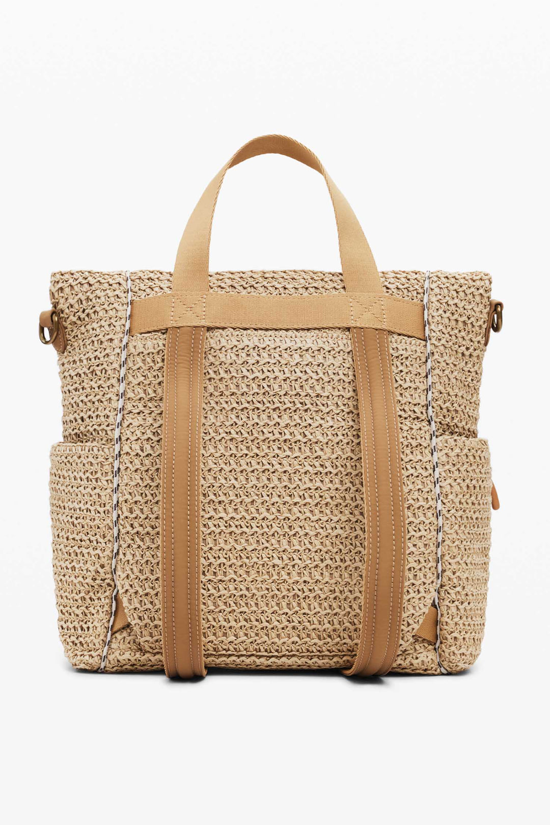 Medium Voyager Raffia Backpack