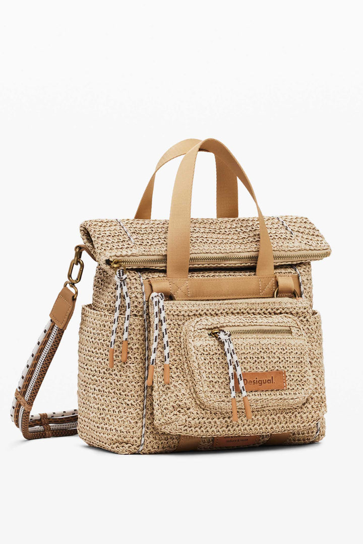 Medium Voyager Raffia Backpack