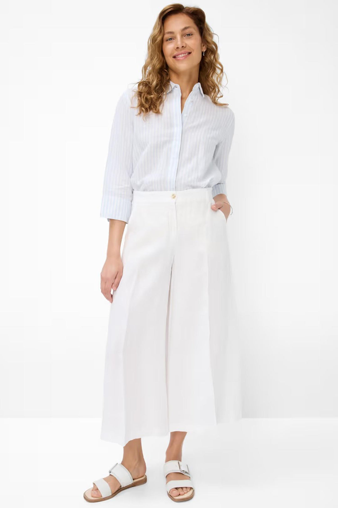 Melli S Wide Chino Pants in White