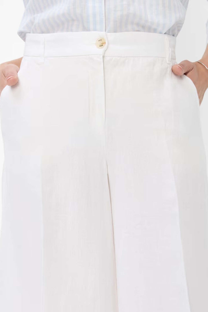 Melli S Wide Chino Pants in White