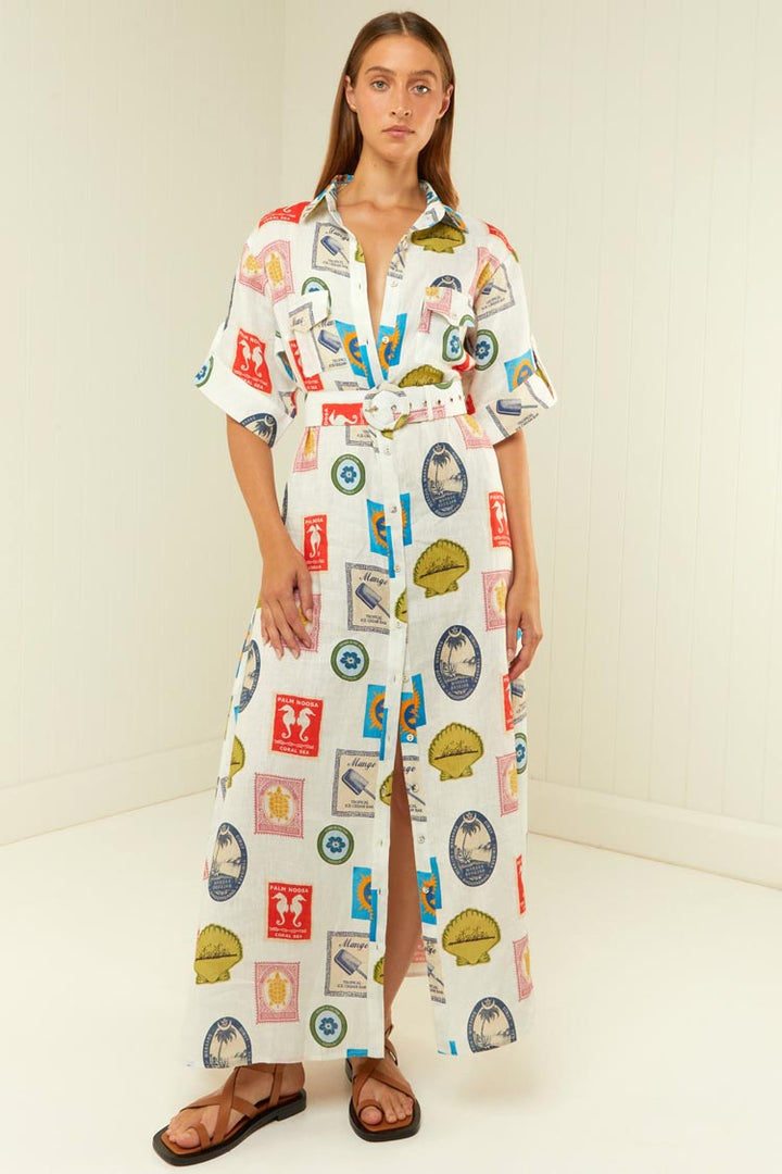 Memento Dress in Holiday Stamp