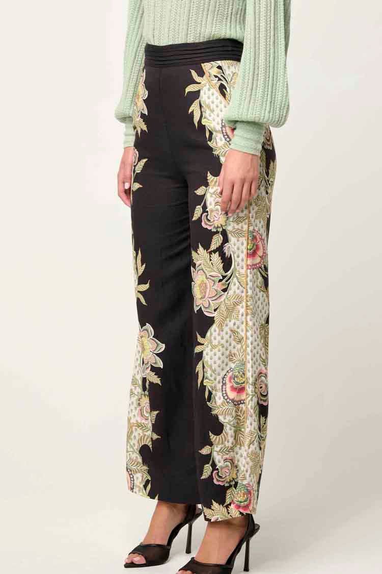 Merida Contrast Trim Pant in Mariposa Nero
