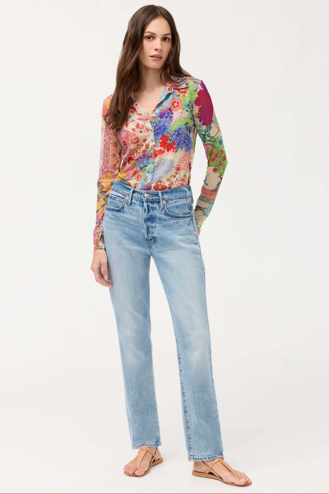 Mesh Button Front Shirt in McDreamer