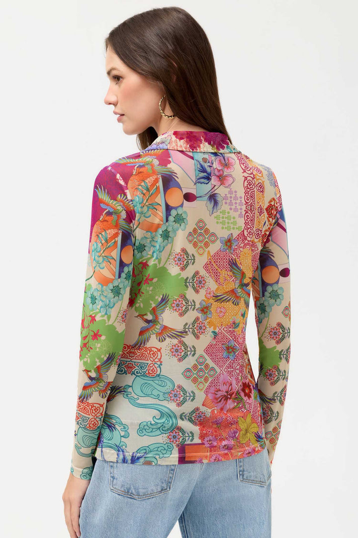 Mesh Button Front Shirt in McDreamer