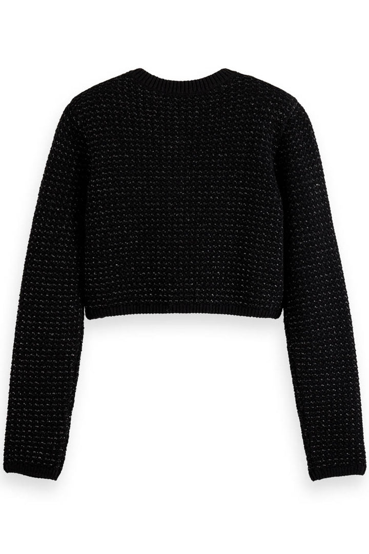 Metallic Tweed Cropped Cardigan