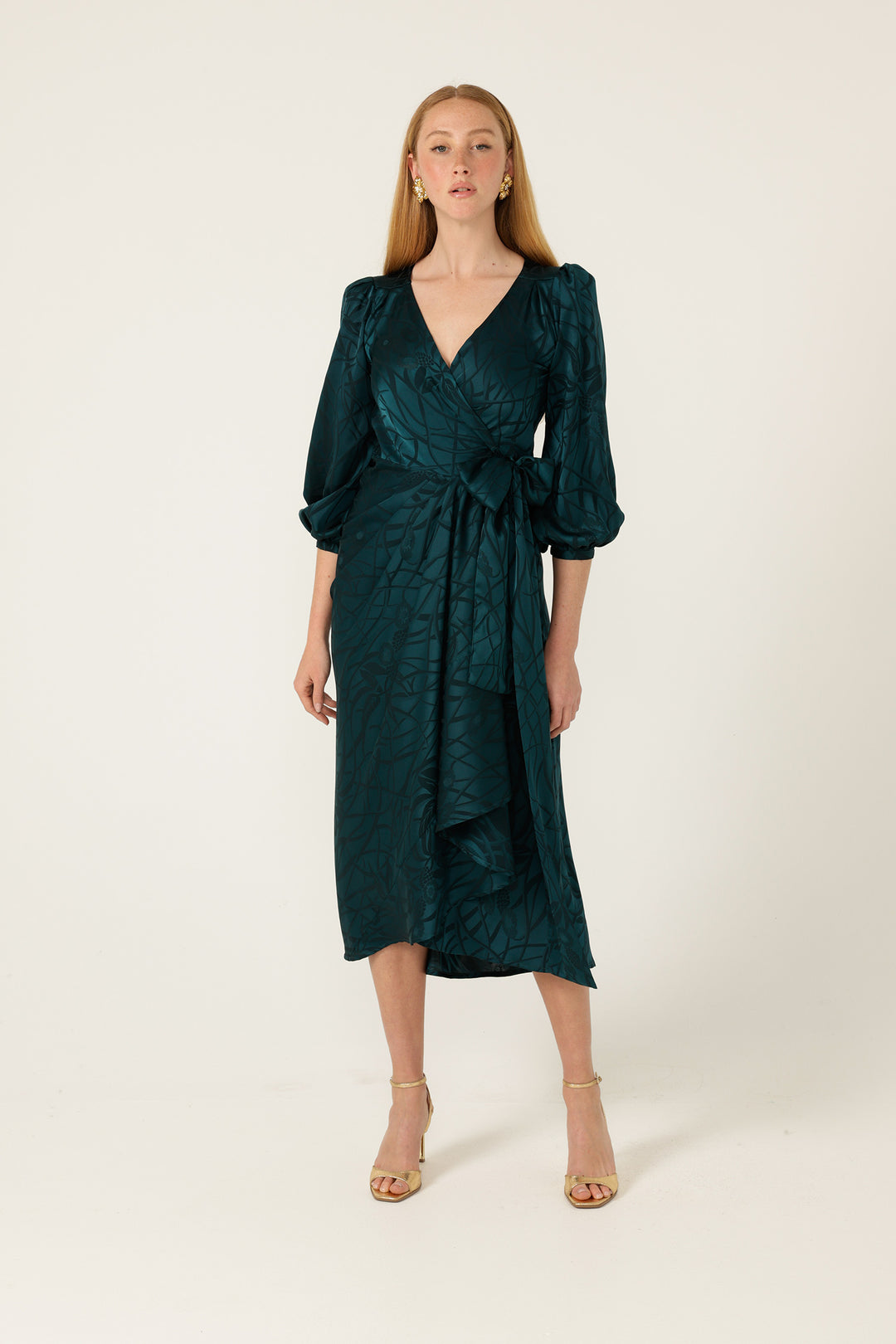 Michaella Wrap Dress in Teal