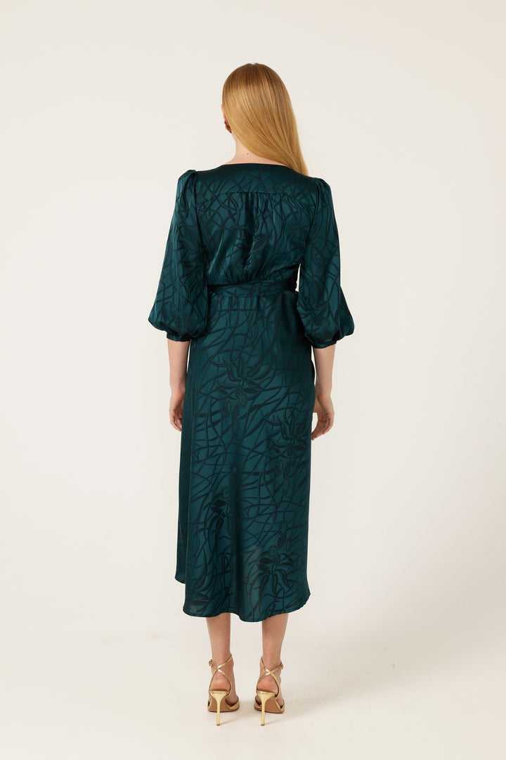 Michaella Wrap Dress in Teal