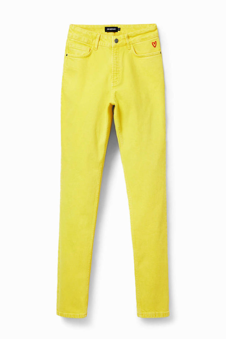 Mid-rise Straight Jeans in Lemon