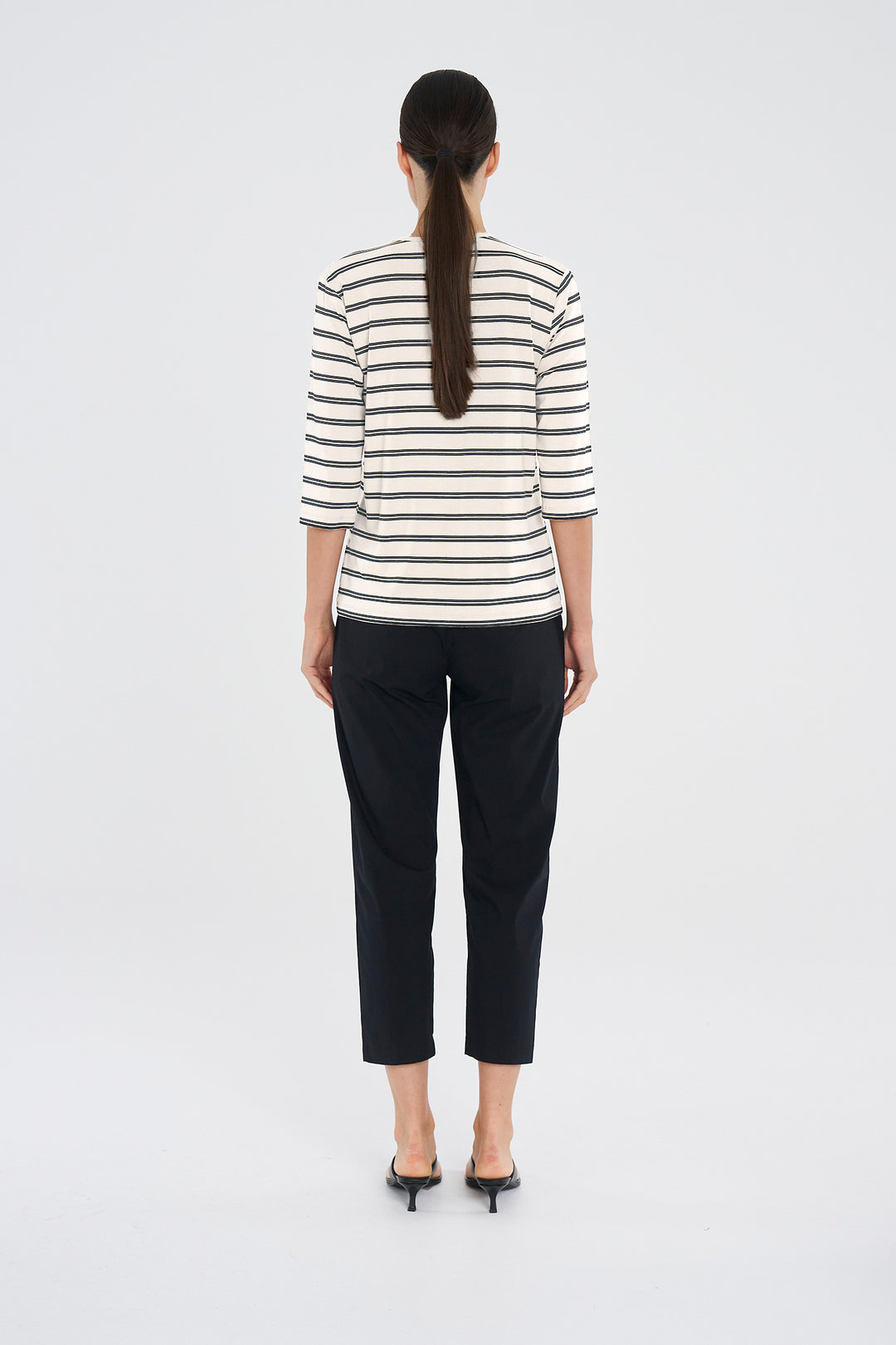 Mid SL Top in White/Black Stripe