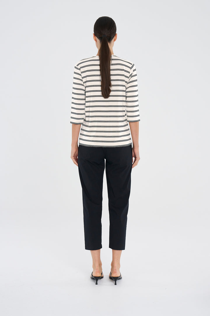 Mid SL Top in White/Black Stripe