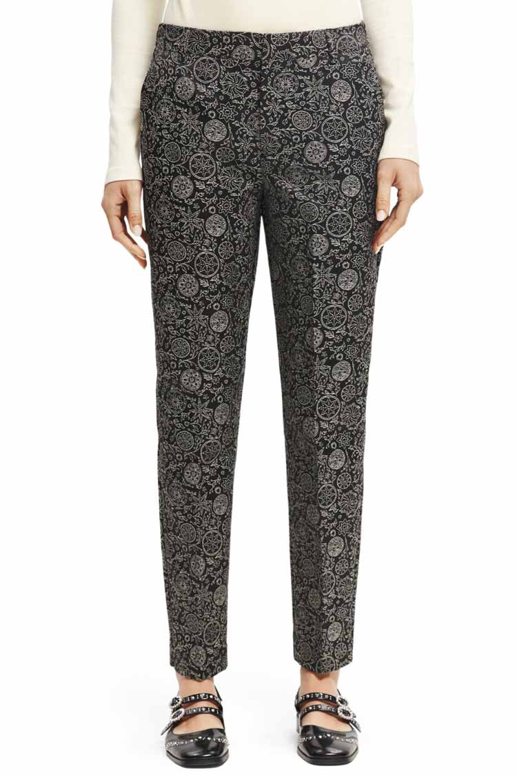 Mid-rise Jacquard Trousers in Planetary Icons | FINAL SALE