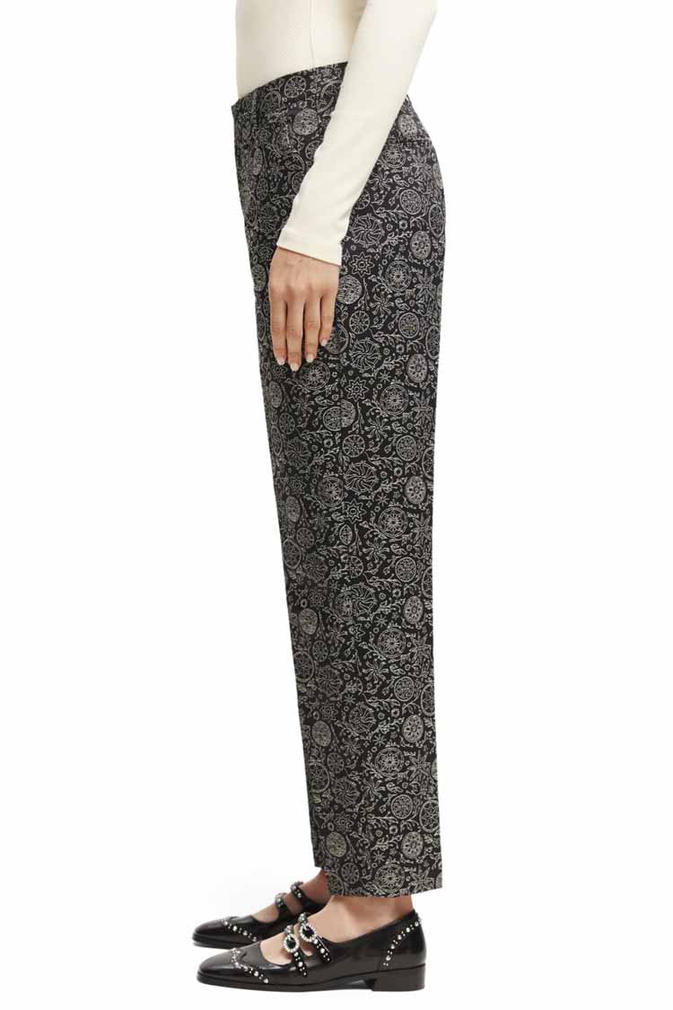 Mid-rise Jacquard Trousers in Planetary Icons | FINAL SALE