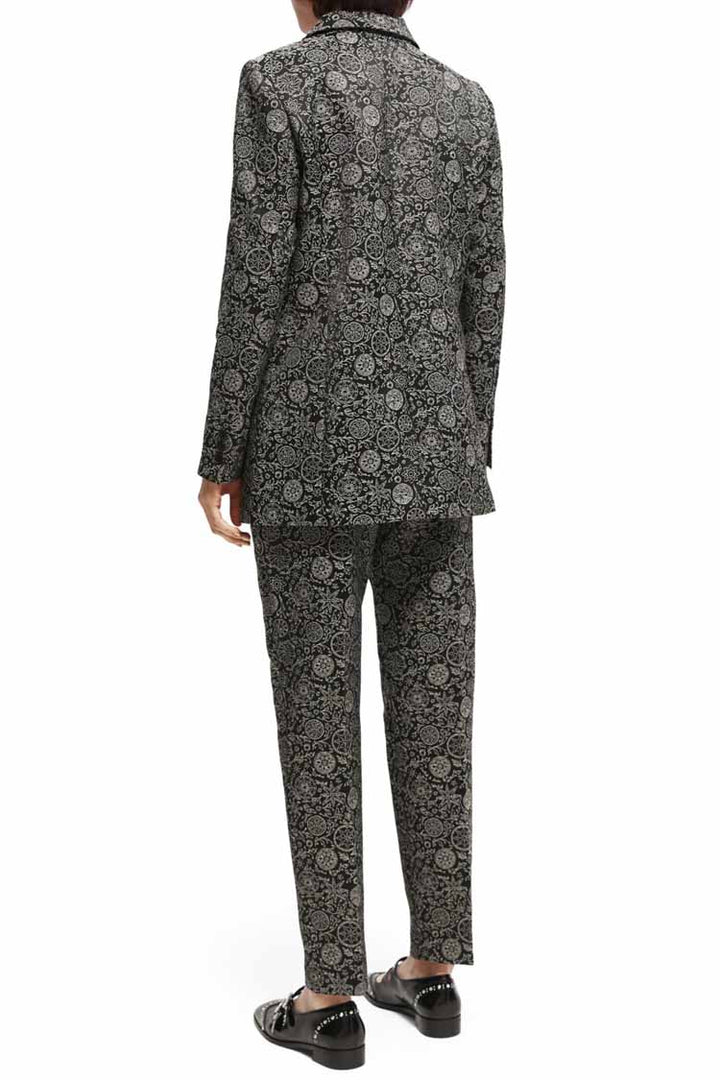 Mid-rise Jacquard Trousers in Planetary Icons | FINAL SALE