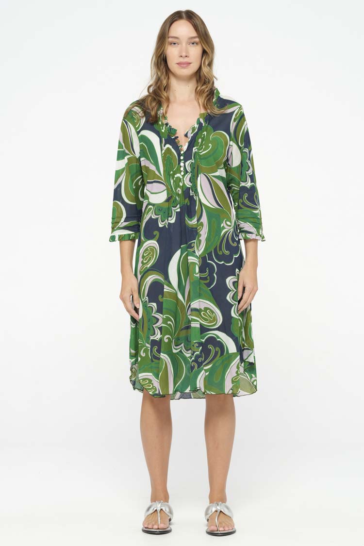 Middy Poppy Dress in Costa Nova Emerald