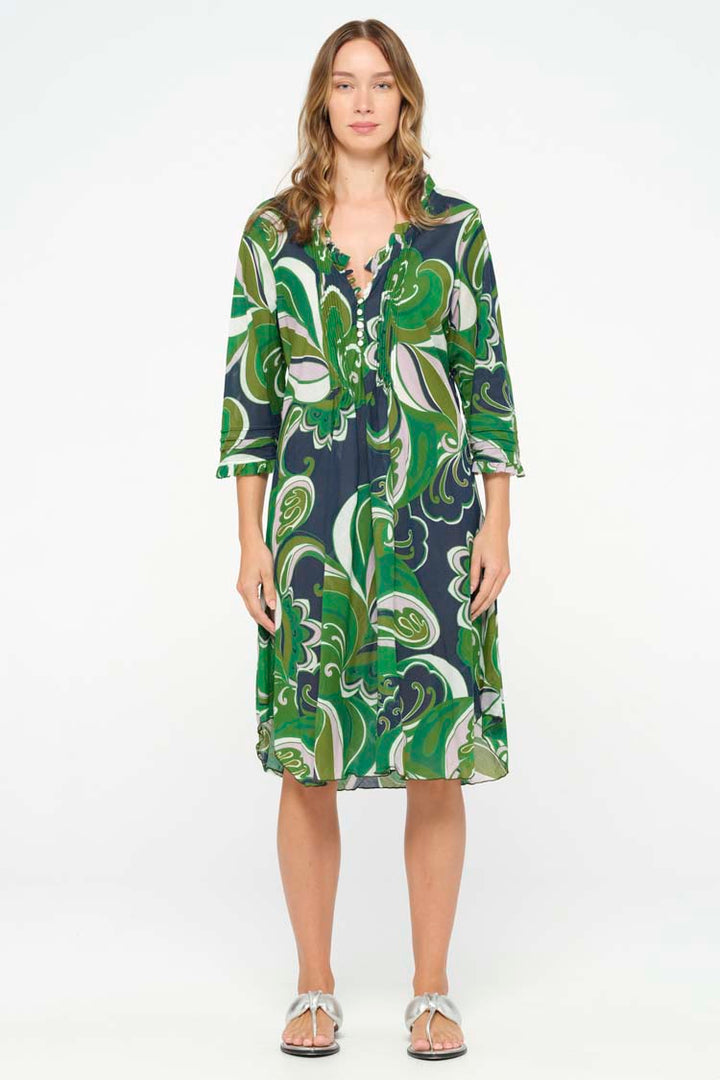 Middy Poppy Dress in Costa Nova Emerald