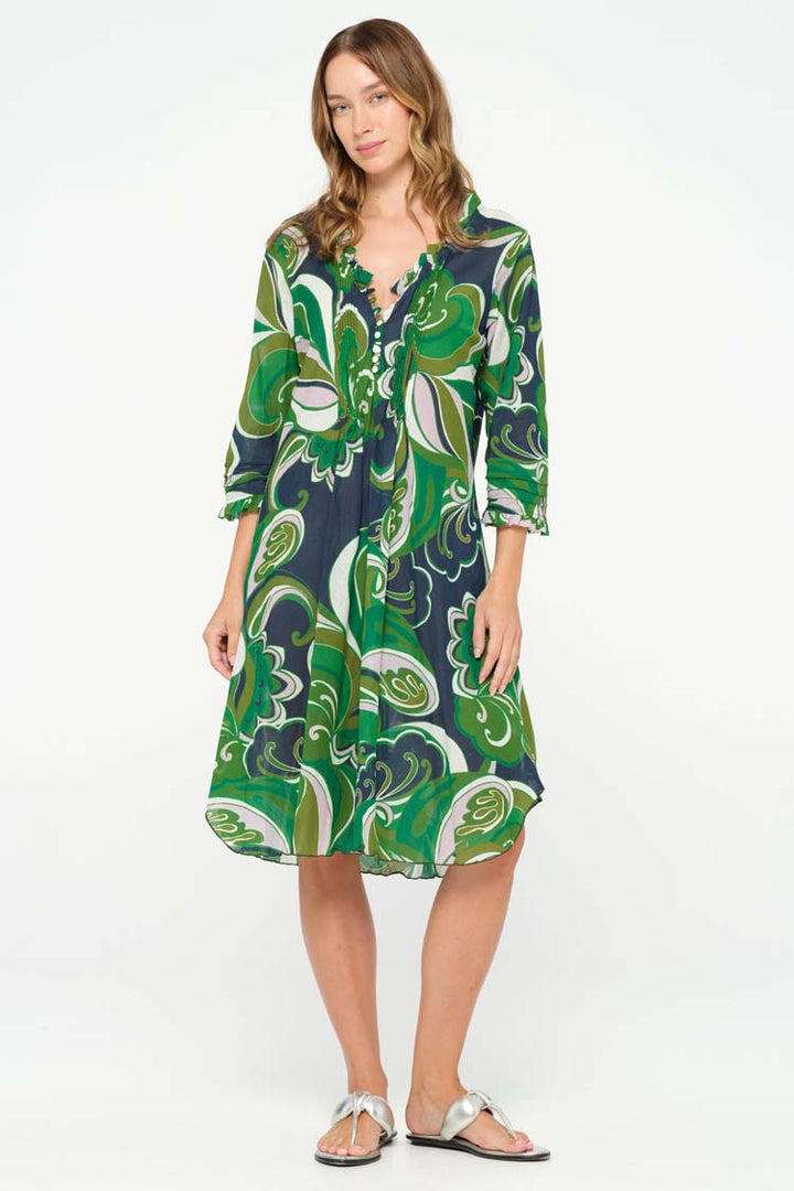 Middy Poppy Dress in Costa Nova Emerald