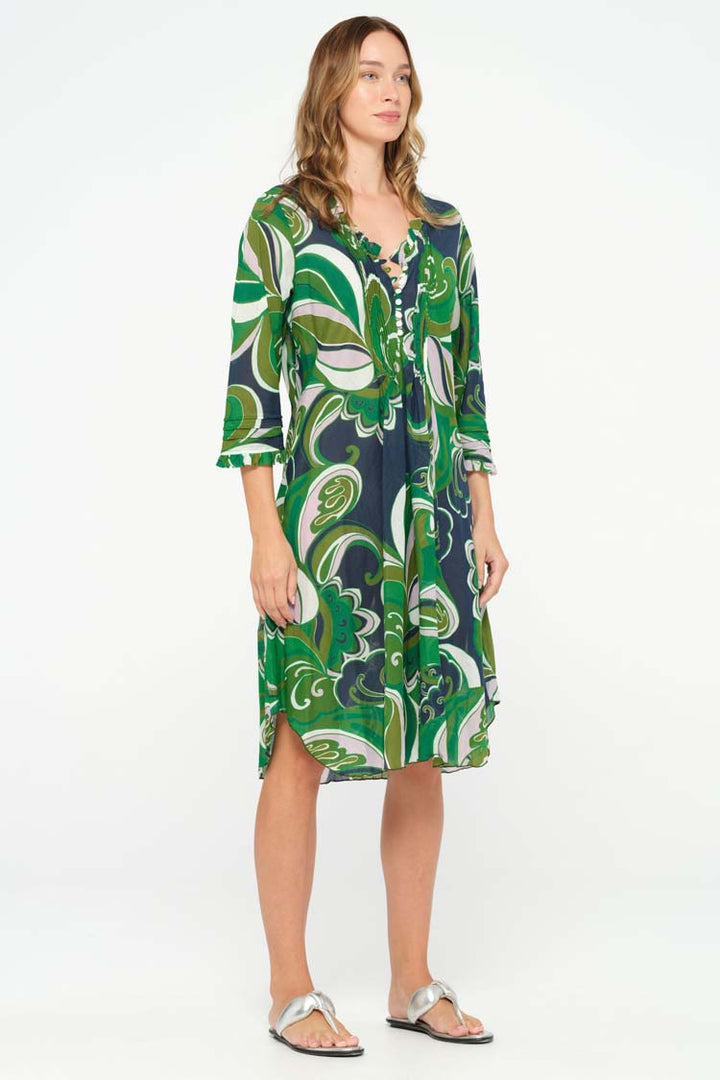 Middy Poppy Dress in Costa Nova Emerald