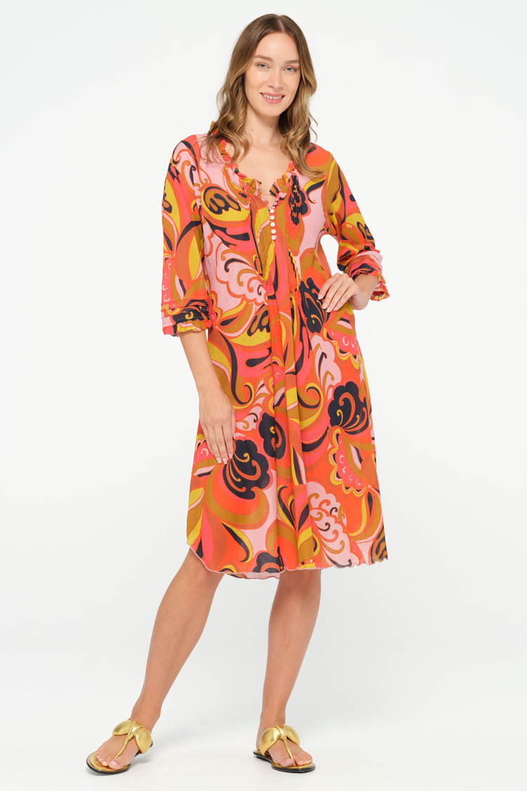 Middy Poppy Dress in Costa Nova Orange