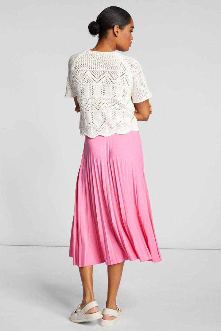 Midi Length Pleated Skirt in Pink