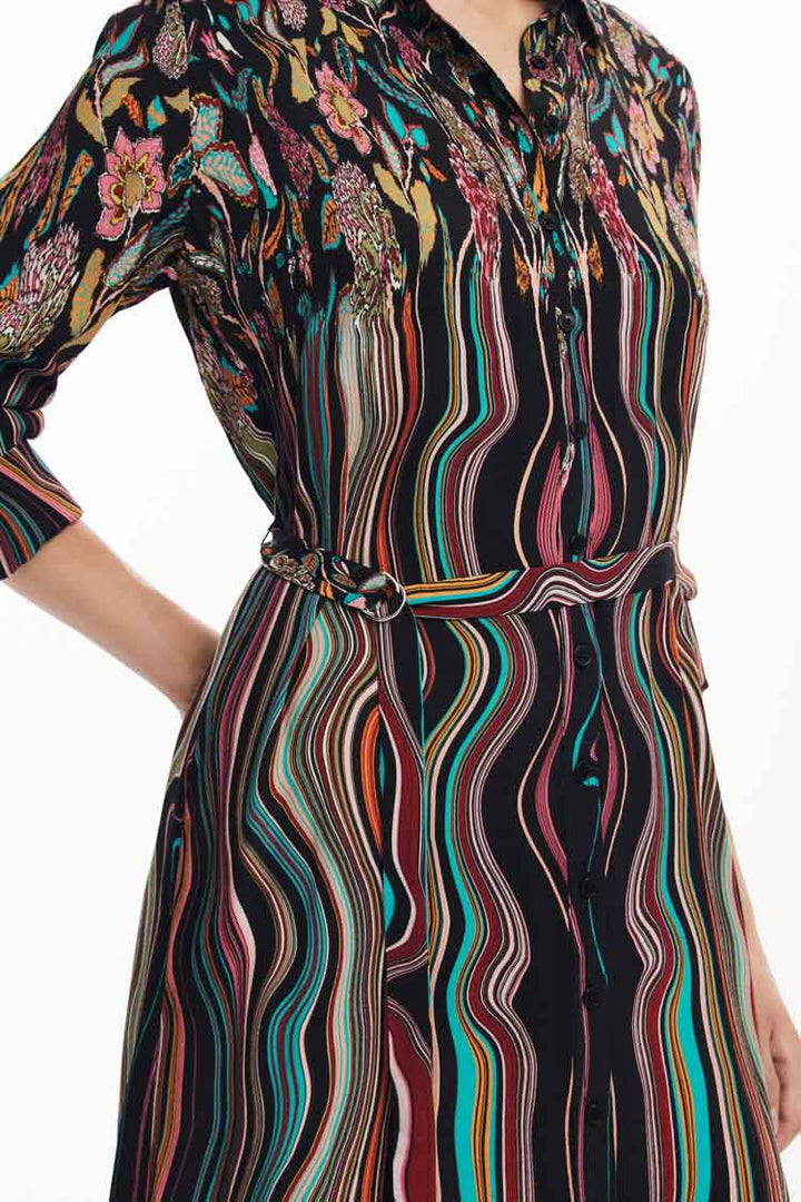 Midi Shirtdress in Liverpool Wavy Print