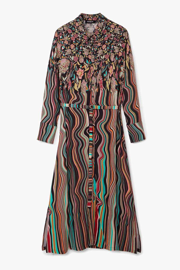 Midi Shirtdress in Liverpool Wavy Print