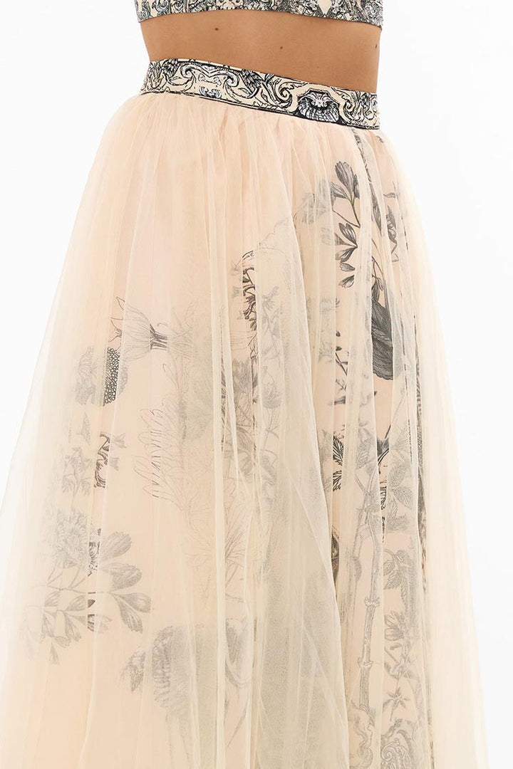 Midi Tulle Skirt in Etched Into Eternity