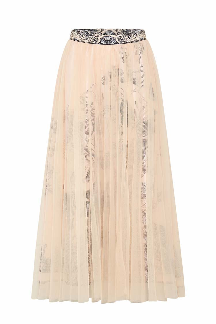 Midi Tulle Skirt in Etched Into Eternity