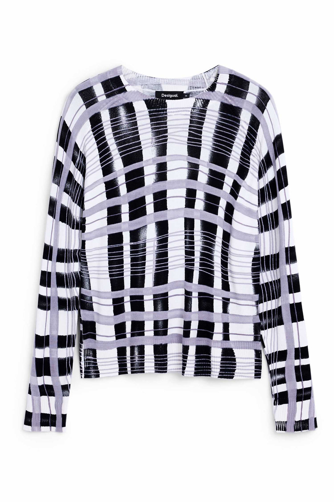 Mikado Striped Sweater LS Top in Black