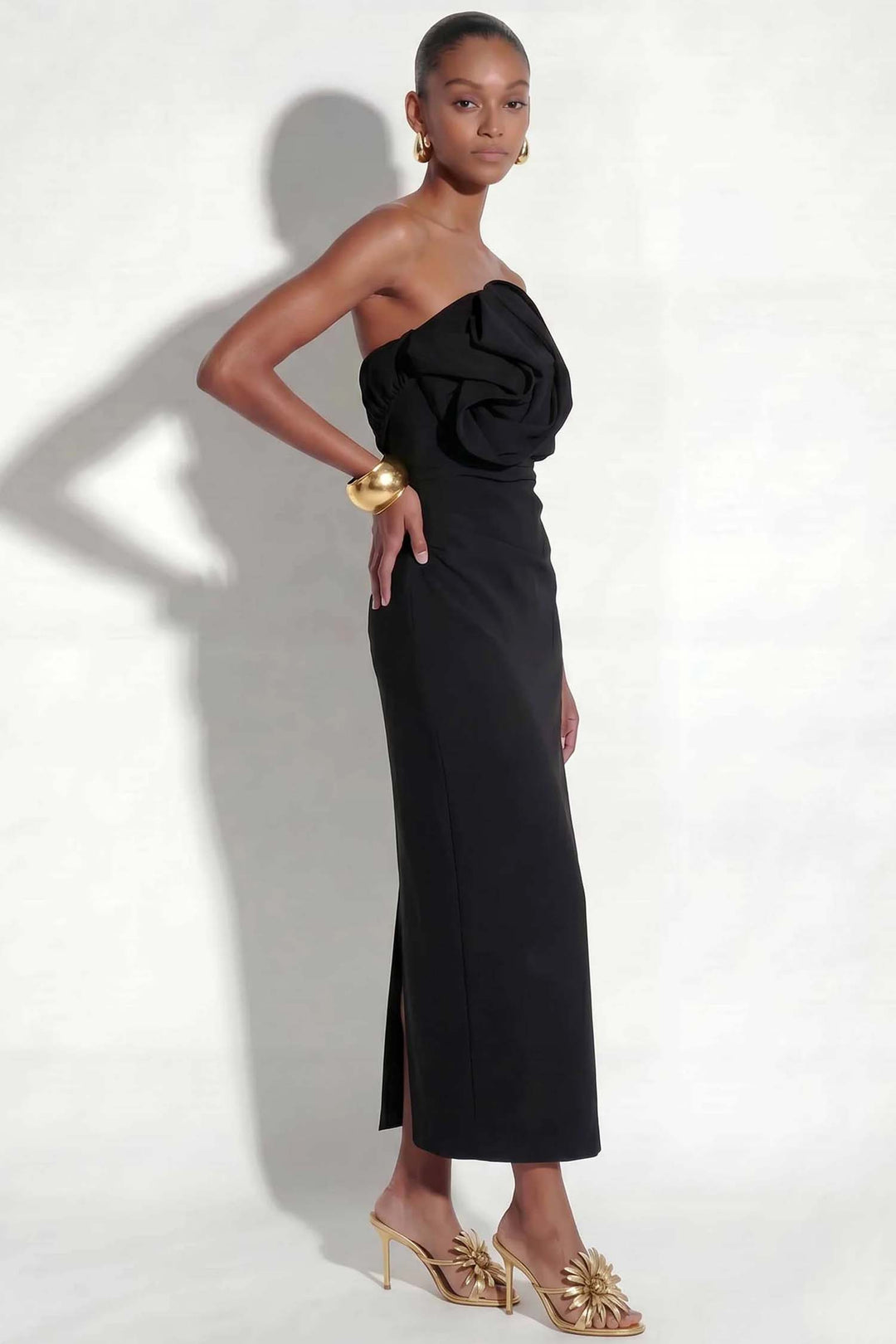 Miles Strapless Maxi Dress in Black