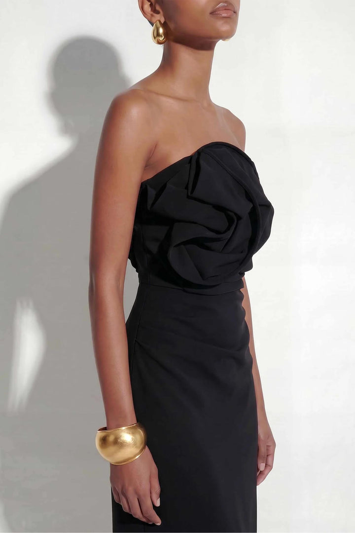 Miles Strapless Maxi Dress in Black