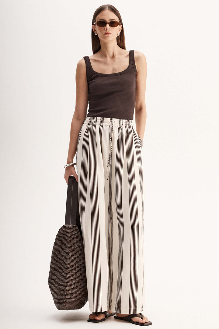 Milo Stripe Pant in Chocolate Stripe