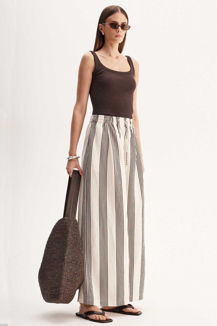 Milo Stripe Pant in Chocolate Stripe