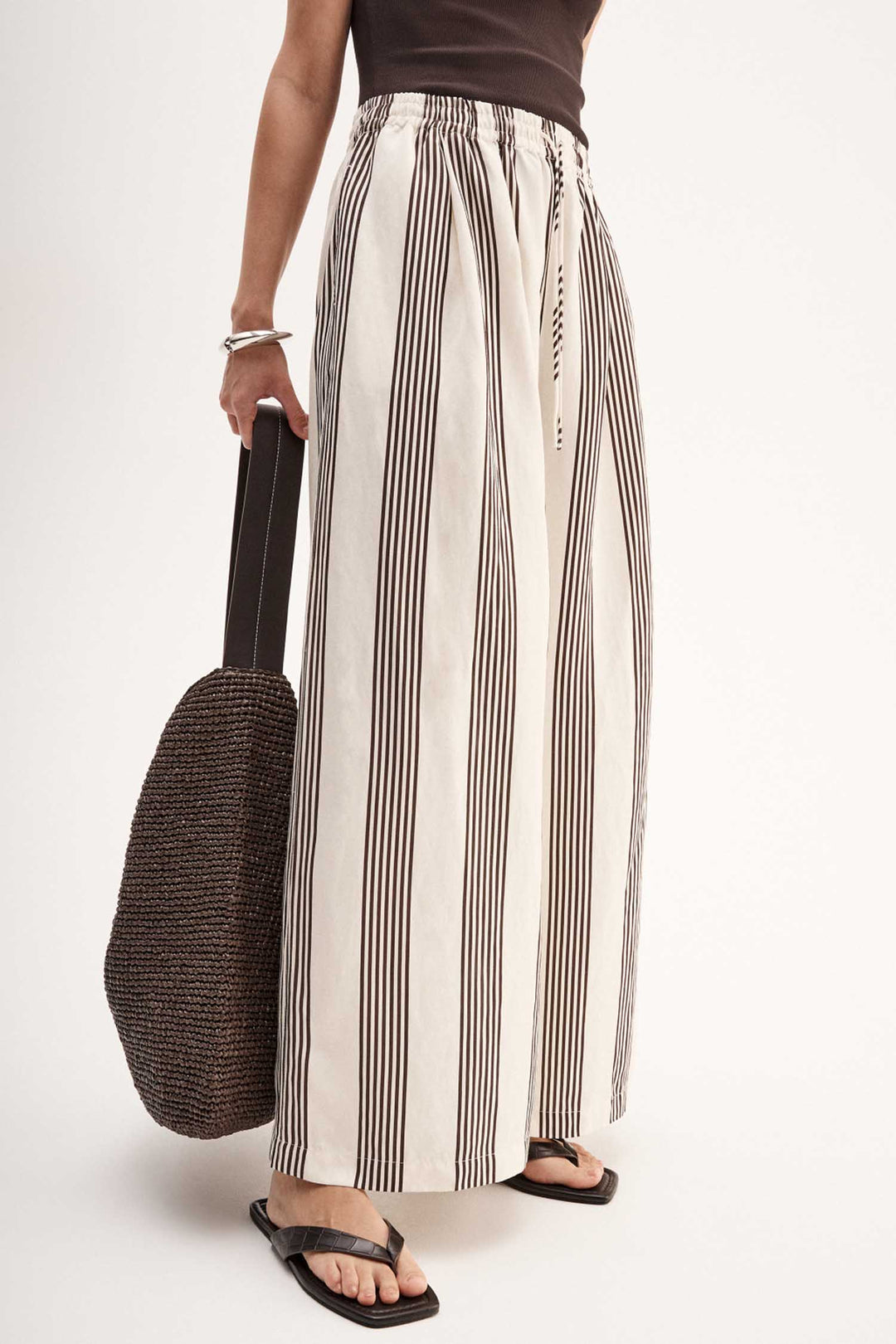 Milo Stripe Pant in Chocolate Stripe