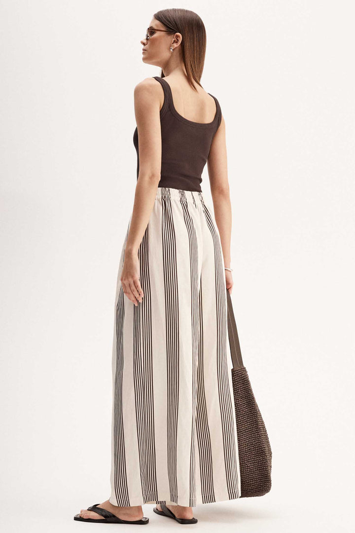 Milo Stripe Pant in Chocolate Stripe