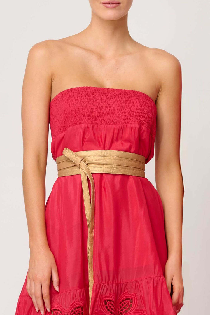 Milton Leather Belt in Gold