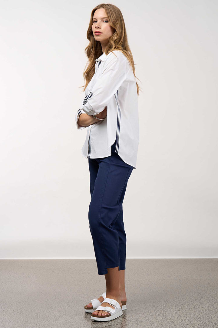 Mixed Media Shirt in White