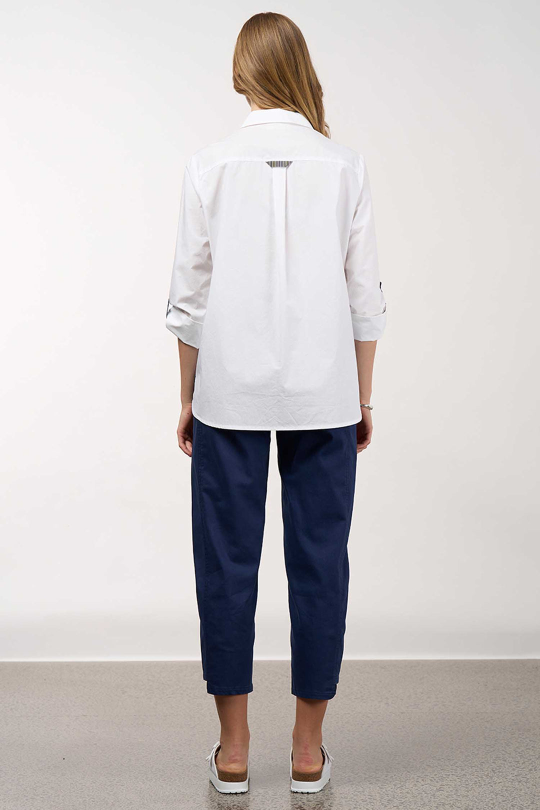 Mixed Media Shirt in White