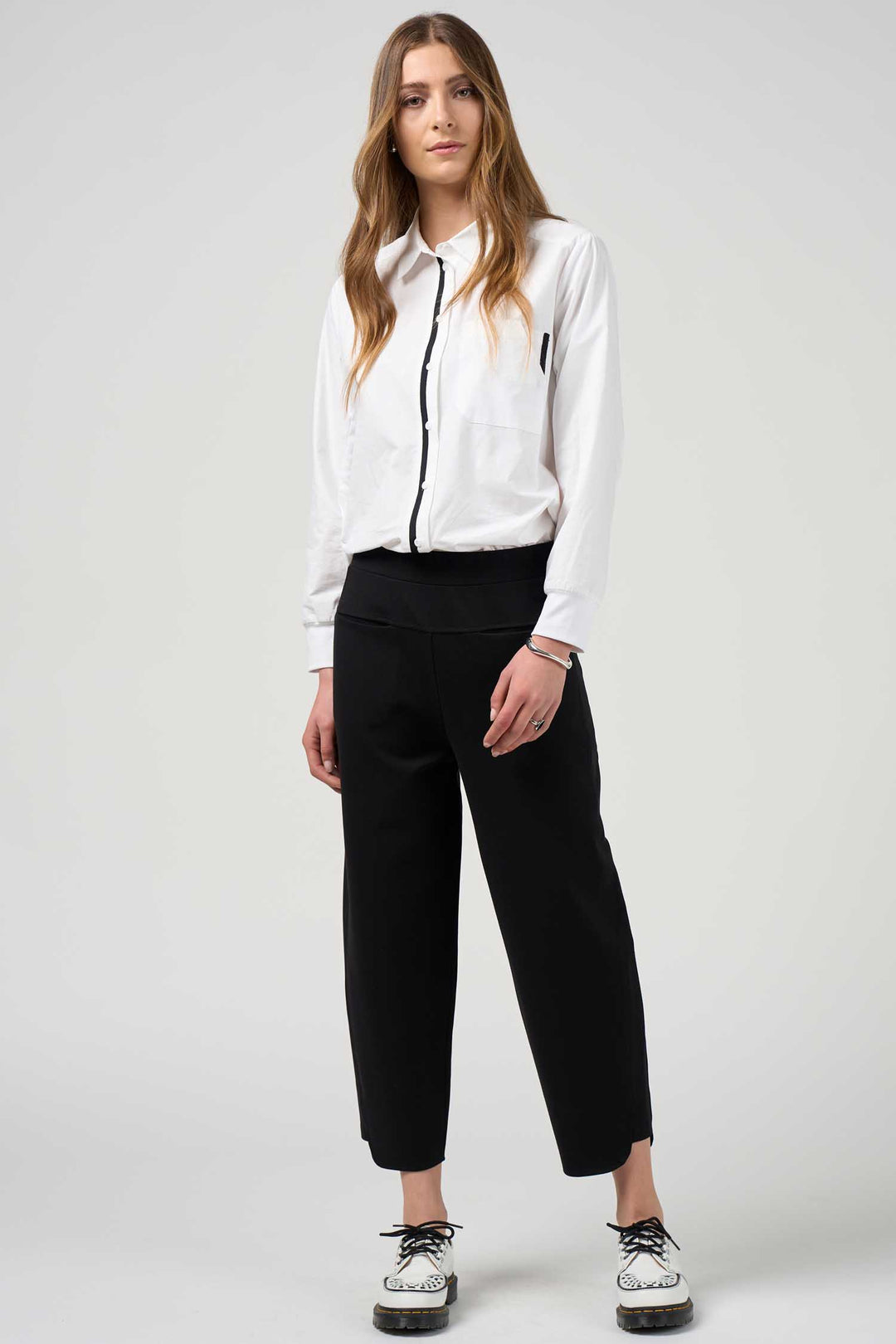 Mixed Media Shirt in White