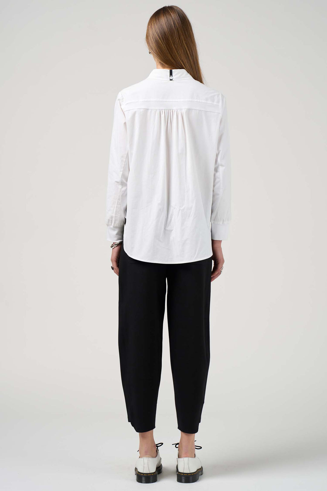 Mixed Media Shirt in White