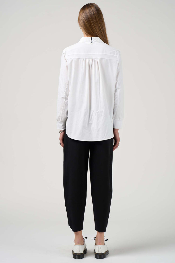 Mixed Media Shirt in White