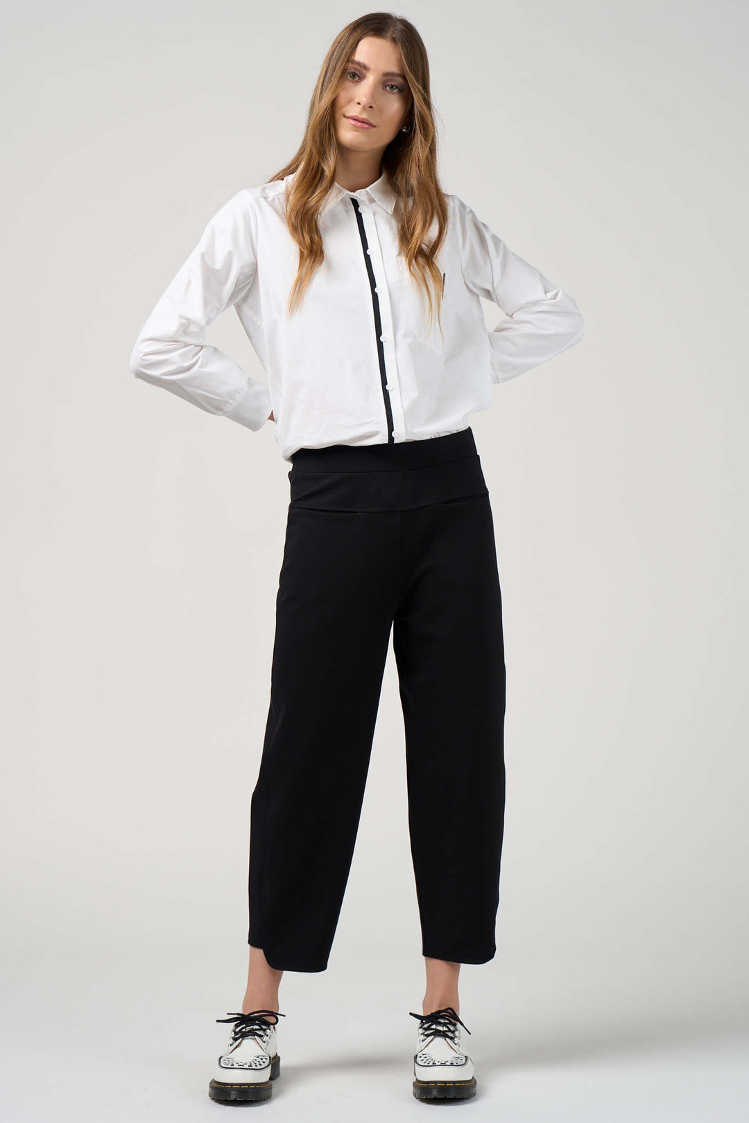Mixed Media Shirt in White