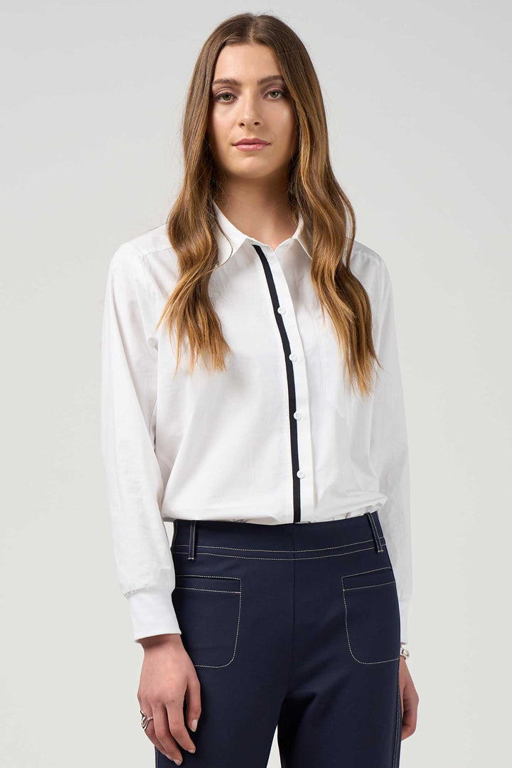 Mixed Media Shirt in White