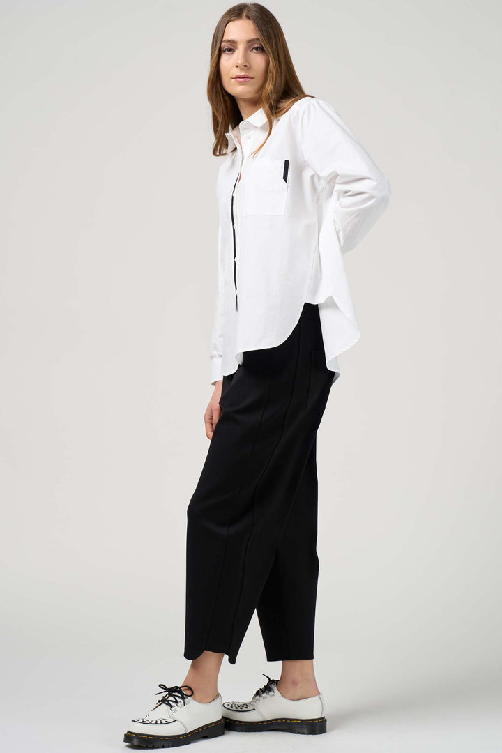 Mixed Media Shirt in White