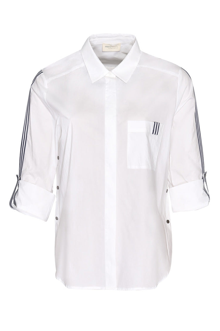 Mixed Media Shirt in White