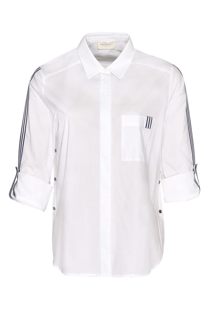 Mixed Media Shirt in White