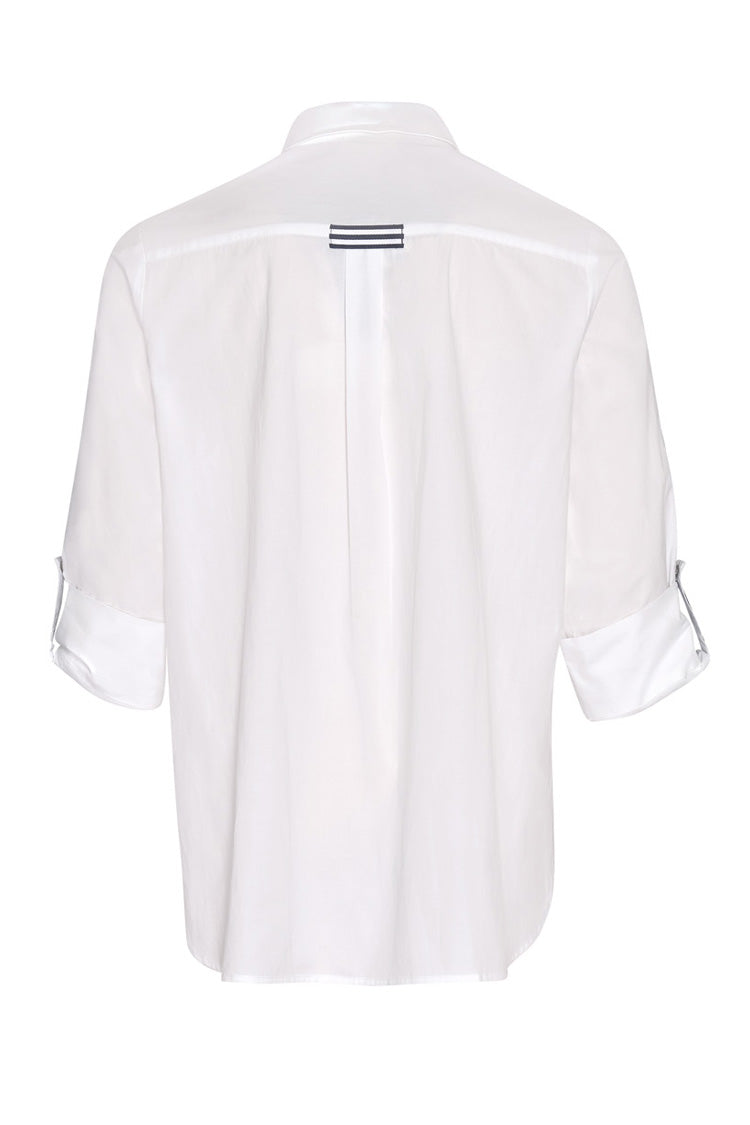 Mixed Media Shirt in White