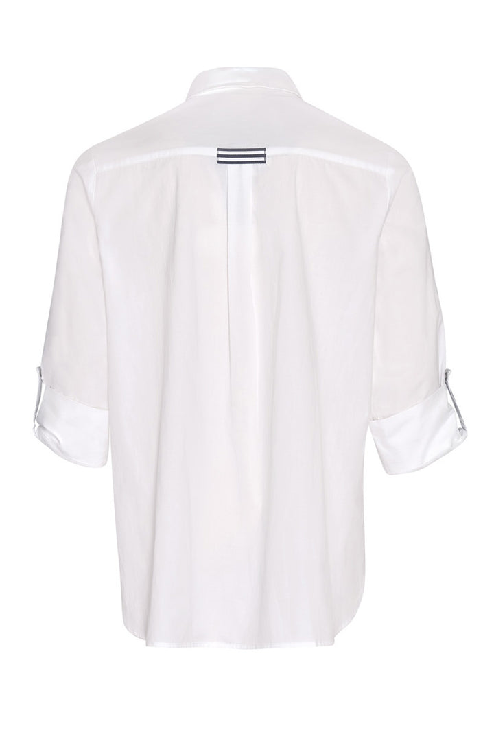 Mixed Media Shirt in White