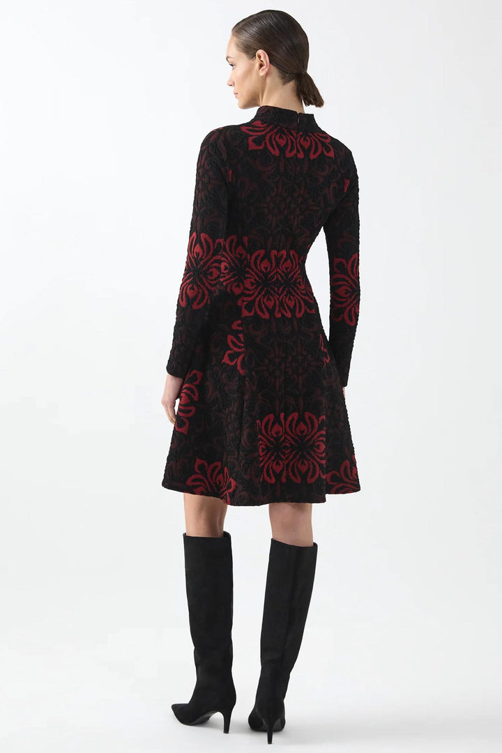 Monica A-Line Dress in Red Black